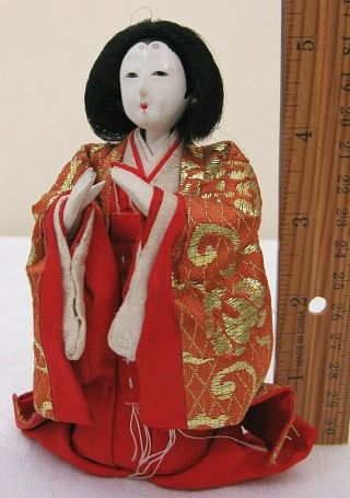 Antique Japanese Hina Ningyo Matsuri Doll Figurine - Girl And Doll Festival Slvr