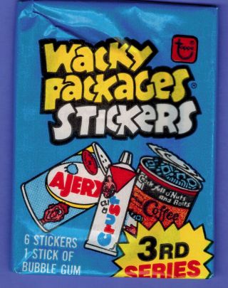 Vintage Wacky Packages Topps 1980 Series 3 Pack 6 Stickers