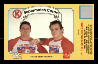 1987 Circle K Wwf Supermatch 19 The British Bull Dogs Wrestling Card