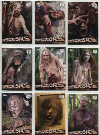 The Walking Dead Season 6 Complete 10 Card Walkers Chase Set
