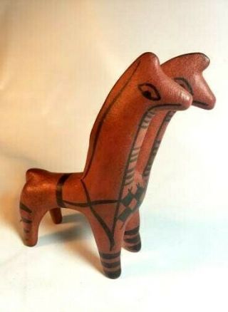 Vintage South American Pottery Double Headed Animal Figurine