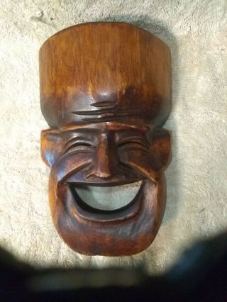 Vintage 10 " Hand Carved Wooden Mask