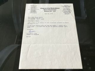 William L.  Clay Congressman & Activist 1979 Signed Letter To Actor Brock Peters