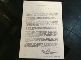 Naacp 1969 Signed Letter Regards Freedom Fund Dinner Sent To Actor Brock Peters