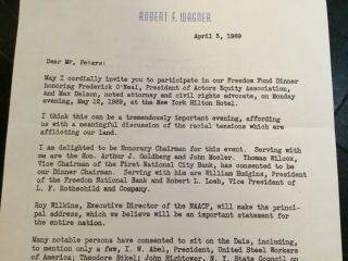 NAACP 1969 Signed Letter Regards FREEDOM FUND DINNER Sent To Actor Brock Peters 2