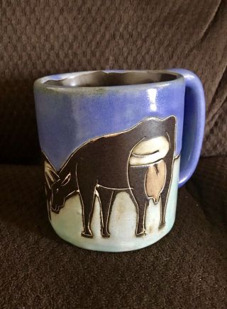 Design By Mara Mexico Art Pottery Stoneware Bull Large Coffee Tea Cup Mug