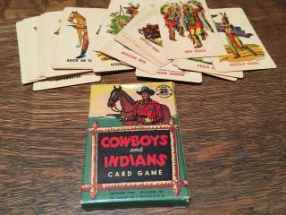 Vintage ©1949 Ed - U - Cards Cowboys And Indians Card Game