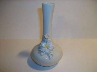 Dorothy Okumoto Hawaii Signed Porcelain Vase With Applied Plumeria Flower