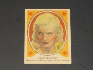 V289 Hamilton Gum,  Hollywood Picture Stars,  1938,  8,  Jean Harlow,  Card