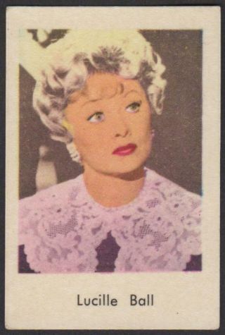 Lucille Ball - 1963 Vintage Swedish Unnumbered Set Movie Star Gum Card