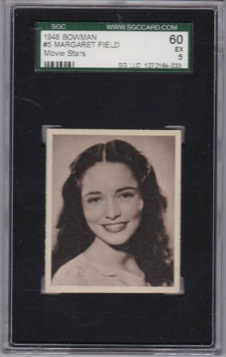 1948 Bowman Movie Stars 5 Margaret Field Sgc 60 Ex 5 Very Well Centered