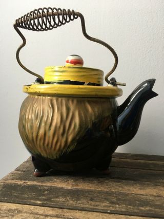 Vintage Black Clown Face Figural Teapot Thames Japan 5