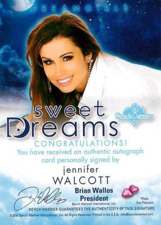Jennifer Walcott 2017 Bench Warmer Dreamgirls Sweet Dreams Auto Silver Foil 2