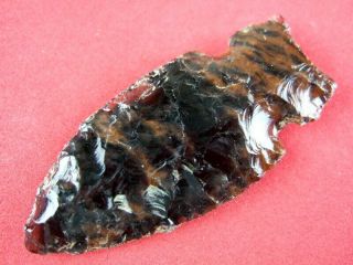 Fine Quality Authentic Mahogany Obsidian Northern Side Notched Point Arrowheads