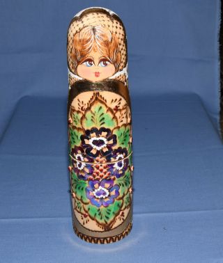 Russian Bottle Holder Wooden Nesting Doll Vodka Matryoshka Babushka Rg263