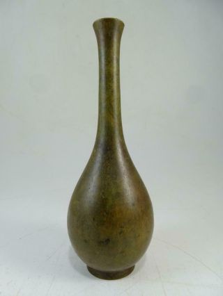 Antique Japanese Bronze Metal Bud Table Vase Japan Vintage 1800s 6.  5 " Tall Old