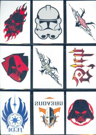 Star Wars Revenge Of The Sith Complete 10 Card Retail Exclusive Tattoo Set