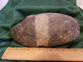 EARLY NATIVE AMERICAN INDIAN STONE AXE HEAD FULL GROOVE FREMONT WY SHOSHONE 4