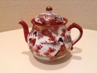 Rare Vintage Collectible Meiji Porcelain Japanese Kutani Teapot Or Saki Pot