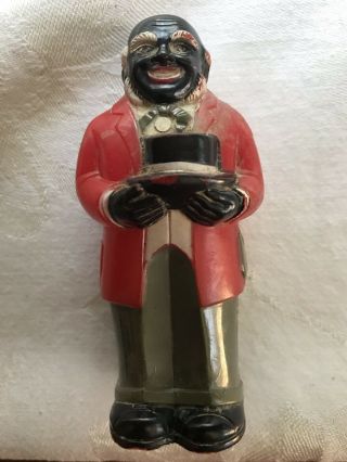 Vintage Black Americana Man Salt Or Pepper Made In Usa By F&f Mold And Die