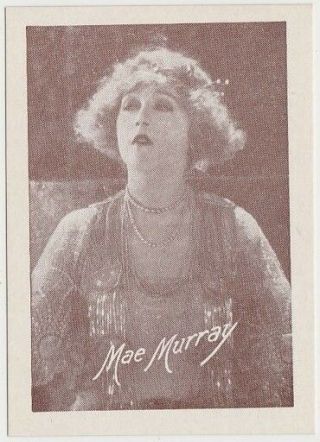 Mae Murray 1920s Universal Novelty Snapshots Of Movie Stars Trading Card E2