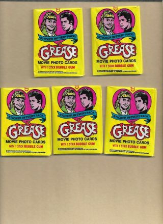 (5) 1978 Topps Grease Wax Packs