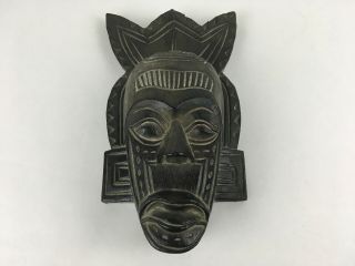 Tiki Face Wall Hanging Mask Black 13 " X 7 " X 4 "