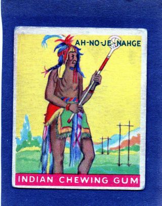 Vintage - 1933 Goudey Indian Gum (35 Of 192) Ah - No - Je - Nage