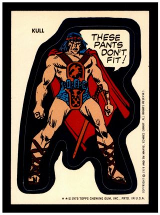 1974 - 1975 Topps Marvel Comic Book Heroes Sticker Kull