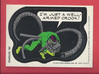 1974 - 1975 Topps Marvel Comic Book Heroes Sticker Dr.  Octopus