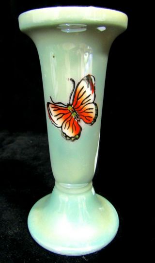 Noritake Japan Hand Painted 4 " Porcelain Butterfly Bud Vase