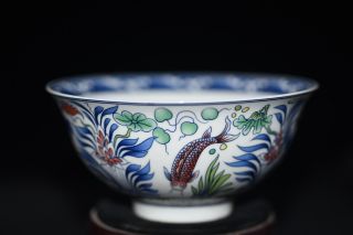 Fine Chinese Hand - Painted Fish Porcelain Bowls Qianlong Mark