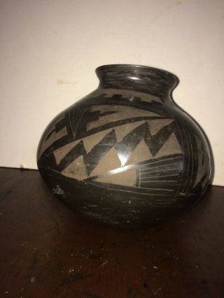 Vintage Mata Ortiz Casas Grande Black Incised Large Vase Mexico 3