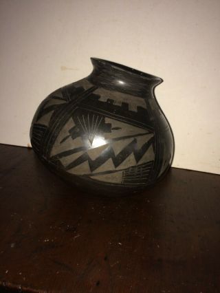 Vintage Mata Ortiz Casas Grande Black Incised Large Vase Mexico 8