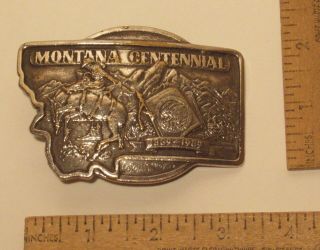 1889 - 1989 Montana Centennial - Montana Silversmiths - Belt Buckle - Pre - Owned