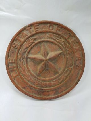 State Of Texas Star Seals,  Cast Antique Iron 9 " Diameter