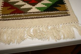 Southwest Native Indian Rug/Wall Hanging Wool Woven Fringed 28”X11.  5” 2