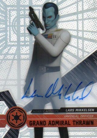2017 Star Wars High Tek Autograph Lars Mikkelsen Grand Admiral Thrawn On Card