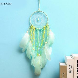 Large Blue Dream Catcher Wall Hanging Decoration Ornament Handmade Feather Craft