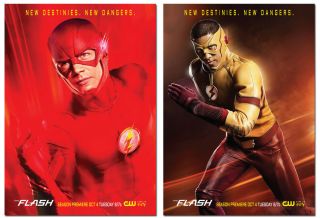 Dc The Flash - Season 3 - Cw Show - 2 Card Promo Set - Kid Flash