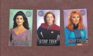 Dave And Buster Women Of Star Trek Cards Deanna Troi Capt.  Janeway Dr.  Crusher