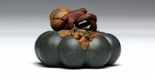 Yixing Zisha Clay Pottery Handmade Ware Pumpkin Tea Pet Kung Fu Accessory