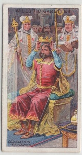 1066 A.  D.  Coronation Of Harold Ii Last Anglo - Saxon England King 100 Y/o Ad Card