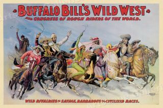 1896 Buffalo Bills Wild West Rough Riders Of The World Show Poster - 24x36