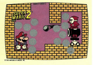 Nintendo Topps Scratch Game Card,  Mario Bros 2,  Screen 2 Of 10,  Year 1989