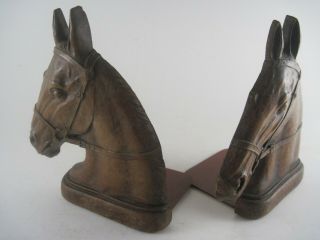 Vintage Syroco Composite Wood Equestrian Horse Head Bookends Antique