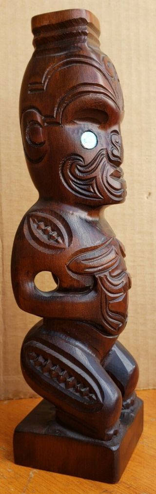 Vintage Maori Carved Wood Tiki Zealand