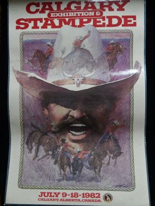 Vintage Poster,  Calgary Stampede & Exhibition 1982,  Alberta,  Canada,  34 " X 23 "