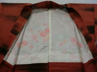 Japanese Vintage Kimono,  HAORI,  SILK,  Orange,  N062414 2