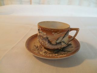 Vintage Dragonware Demitasse Cup & Saucer Hand Painted